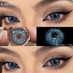 AMARA 1pair Blue Colored Contact Lenses Cosmetics Beauty Blue Eyes Makeup Pupils Korean Blue Lense Brown Lense Yearly Use