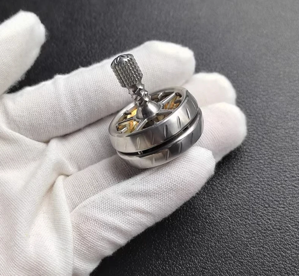 Giocattolo di decompressione fidget spinner in acciaio inossidabile + materiale fumé intrecciato a mano con matrice EDC BS usato