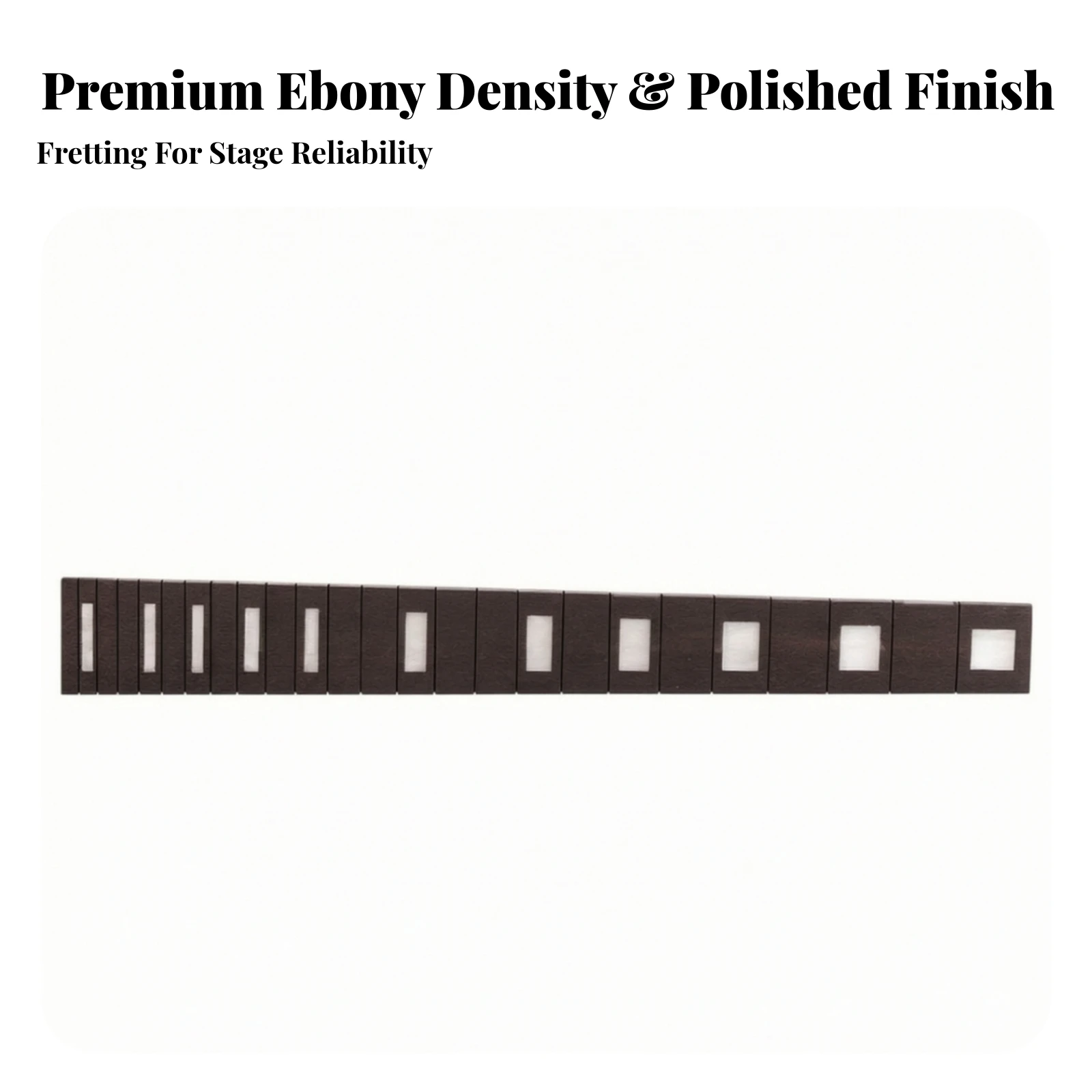 Fingerboard with Fret Slots Ebony Fingerboard Fretboard Blank Narrow Guitar Part Secure for Instrument Building