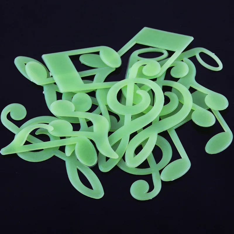 15pcs/bag Glow in the Dark Musical Note Sticker Luminous Symbol Children Bedroom Kindergarten Decorative Fluorescence Patch