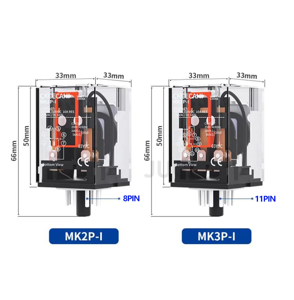 1pcs Intermediate relay MK2P-I MK2P small electromagnetic relay 8PINDC12V DC24V AC110V AC220V AC24V