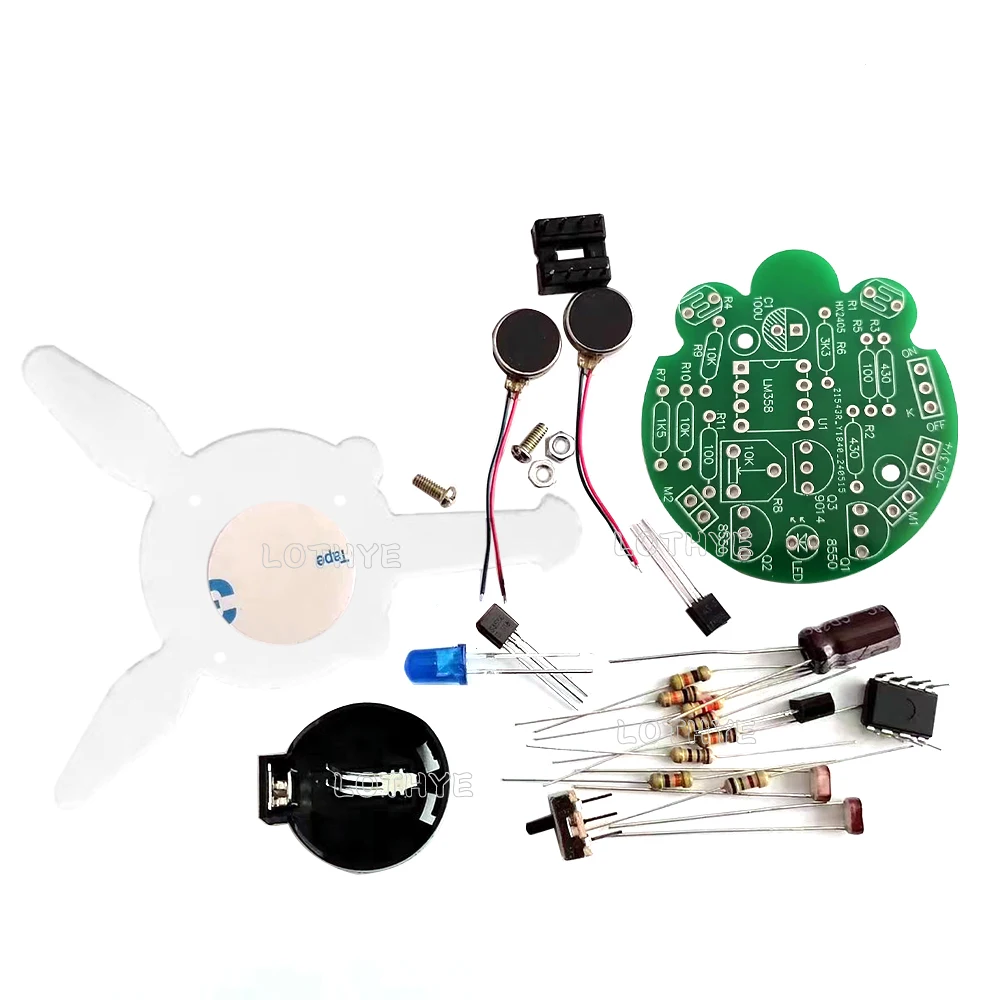 Photosensitive Firefly Making Kit Mobile Robot DIY Electronic Kit Breathing Light Circuit Manufacturing Welding Parts Practice