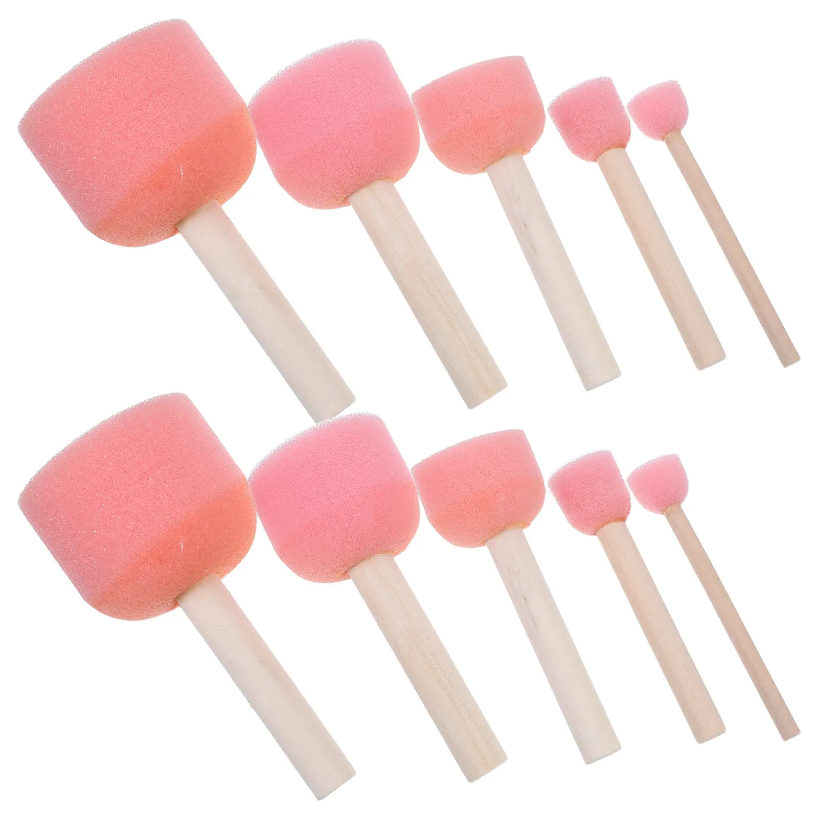 

Набор из 25 круглых губчатых кистей для детей с гладкими деревянными ручками, многоразовые кисти для рисования и творчества для малышей