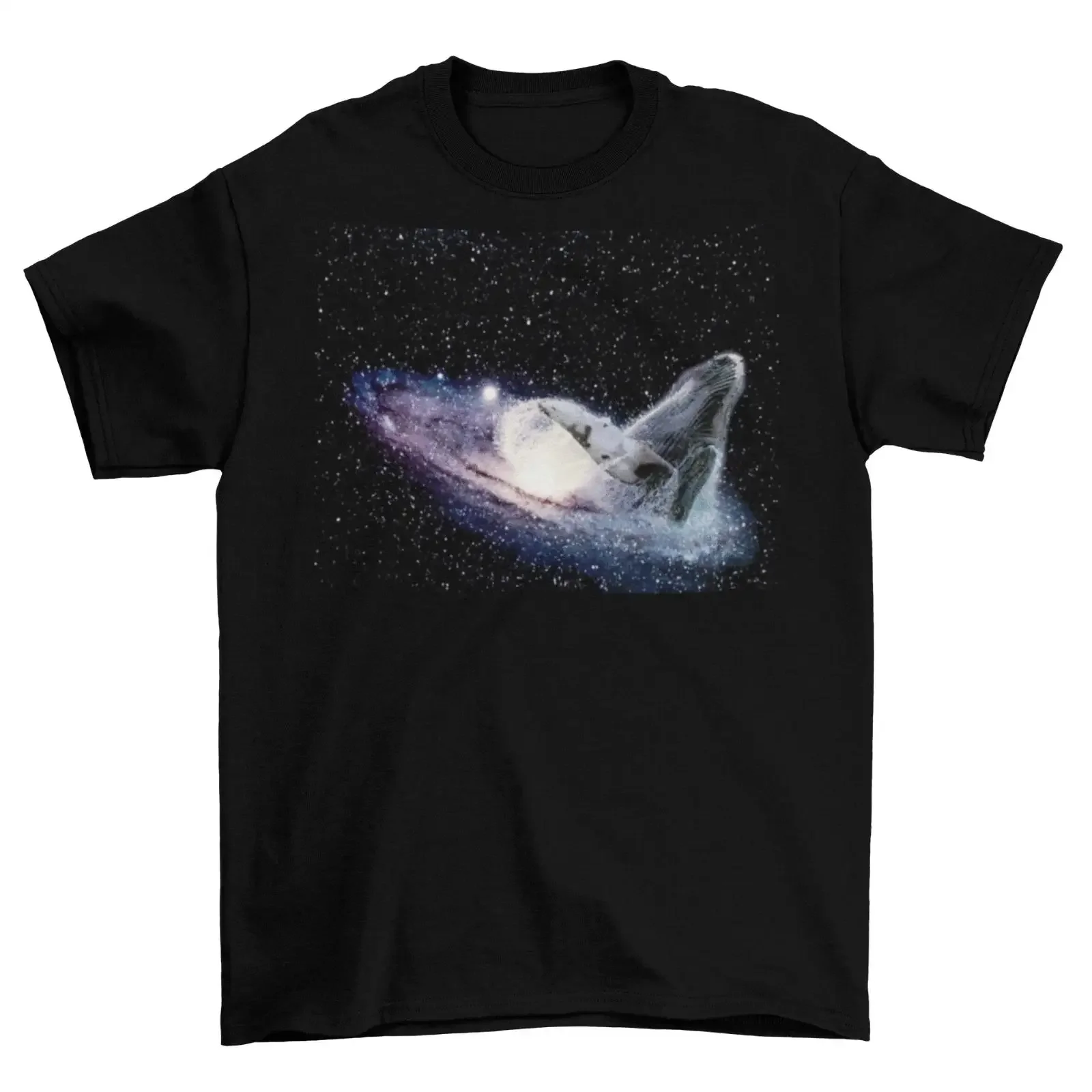 Space Whale T Shirt Erwachsene lustige Größen Baumwolle Galaxie Killerwal Orca neu vintage Washed Casual fashion Comfortable