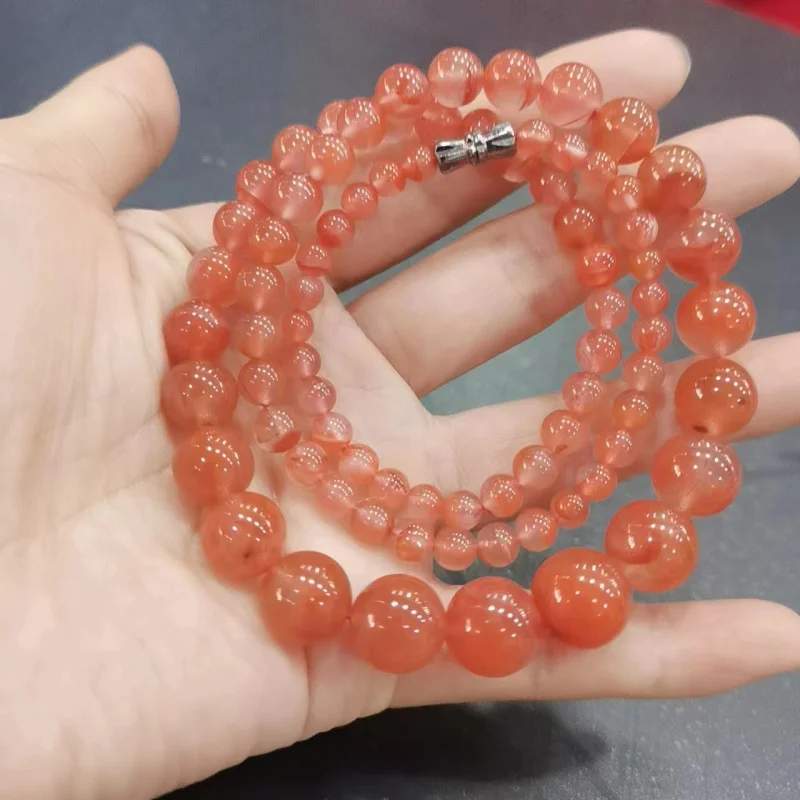 سلسلة البرج الطبيعي ليانغشان البرسيمون جنوب العقيق الأحمر قلادة المرأة
