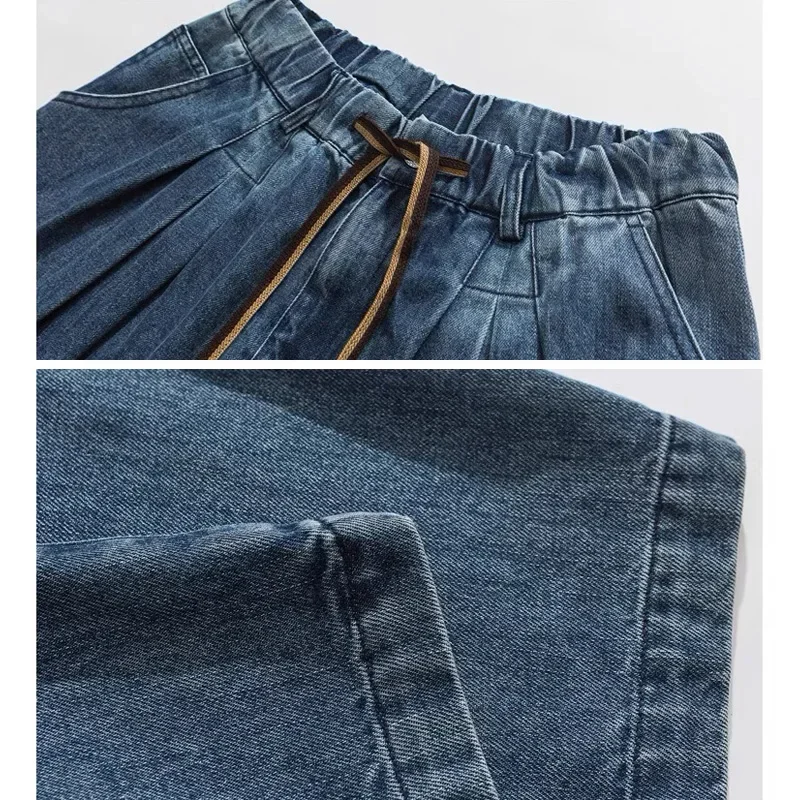 Men Loose Casual Vintage Wide Leg Harem Denim Jeans Pants Unisex Japanese Harajuku Streetwear Fashion Jeans Trousers Women