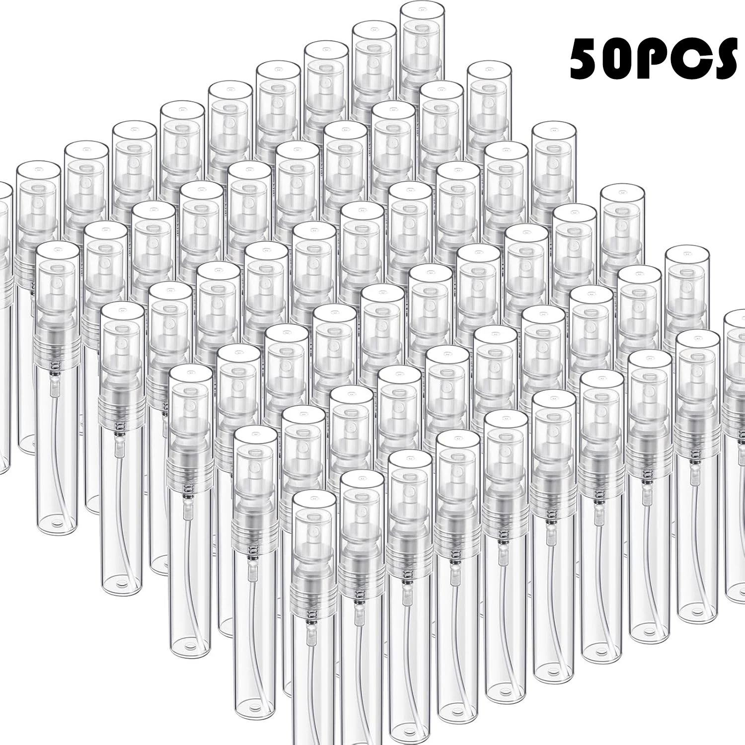 50PCS2ml3ml5ml Leak-proof Plastic Spray Bottle, Mini Perfume Bottle, Lightweight Portable Moisturising Spray Bottle