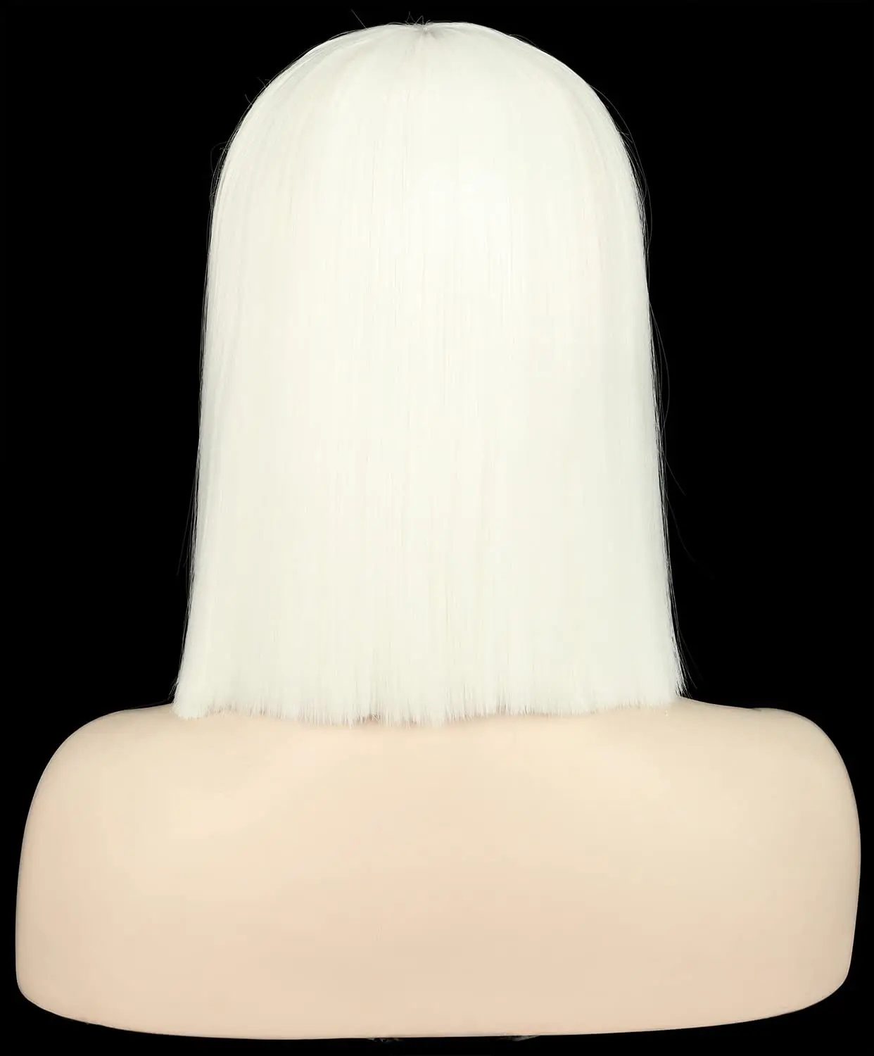 Mulheres retas curto bob peruca branca franja plana traje de halloween peruca anime cosplay peruca festa