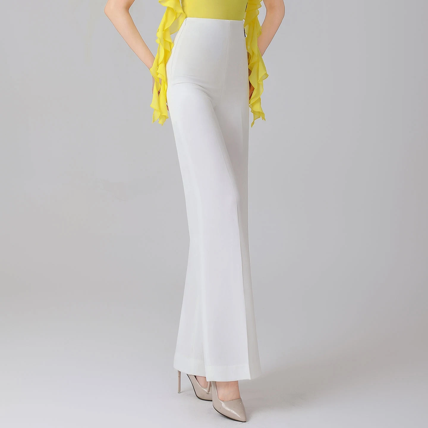 Pantalons de danse Standard National pour femmes, pantalons blancs de danse latine, taille haute, Costumes de spectacle de danse, pantalons de salle de bal, 2025 DN20702