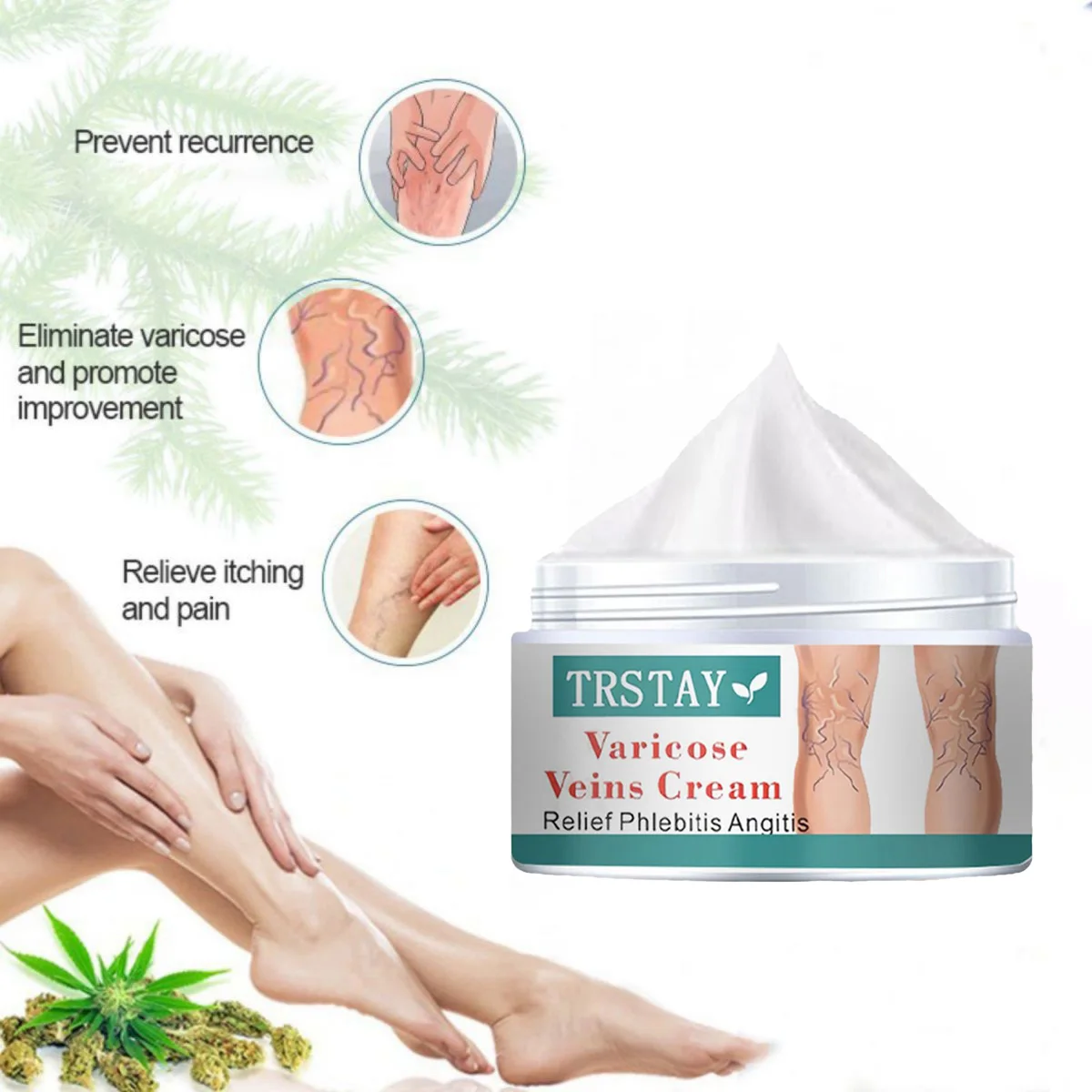 

TRSTAY Beauty varicose vein cream cold compress for external use, leg massage cold compress cream