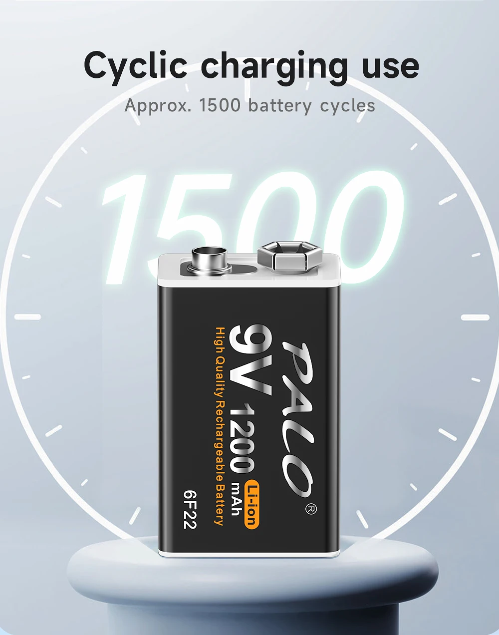 Palo 9V Akku 1200mah 6 f22 Micro USB 9V Li-Ionen Lithium Batterien für Multimeter Mikrofon Spielzeug Fernbedienung ktv – Detail 11