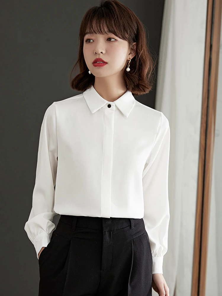 

AOSSVIAO Spring Women New Fashion Blouses Solid 2024 Female Clothes Loose Shirt Long Sleeve Blouse Simple OL Feminine Blusa