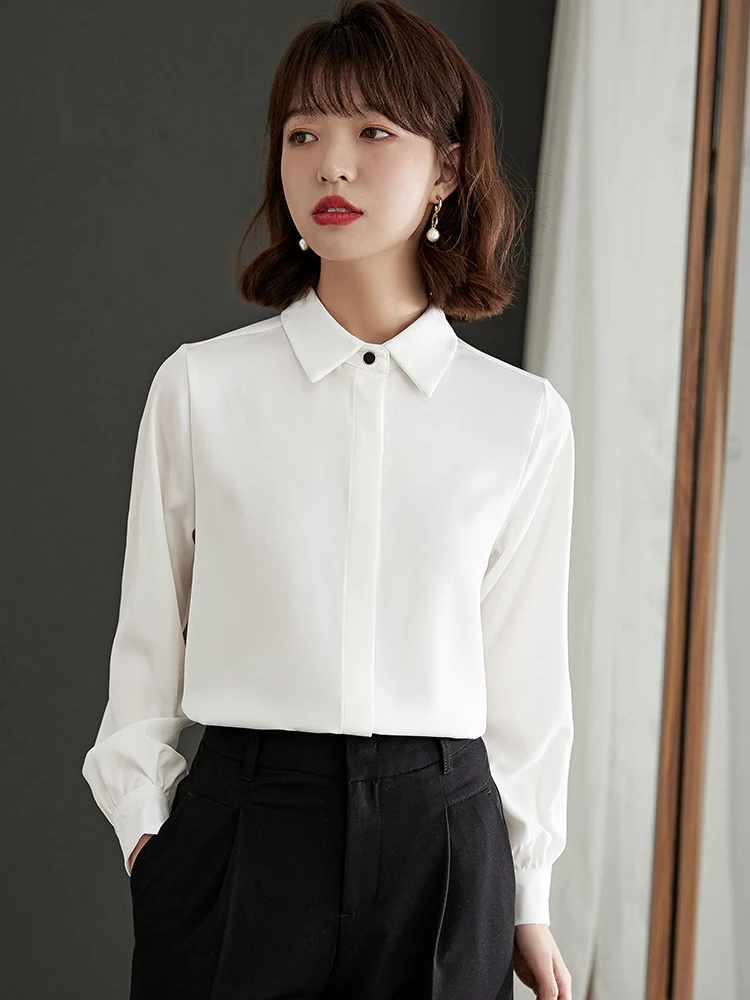 AOSSVIAO Spring Women New Fashion Blouses Solid 2024 Female Clothes Loose Shirt Long Sleeve Blouse Simple OL Feminine Blusa