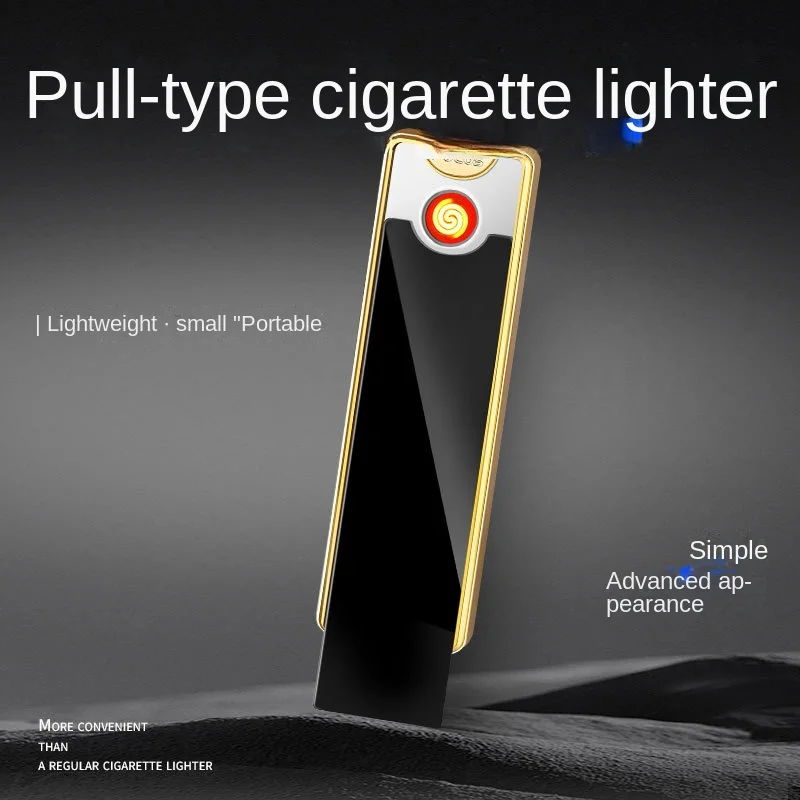 Electronic Cigarette Lighter, Creative, Lightweight, Compact, Portable, Smart Chip Charging, Sliding Lighter