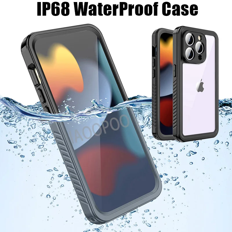 Full Sealed IP68 Waterproof Diving Swim Cover Underwater Case For iPhone 15 Pro Max Plus 5 Meter Drop Proof Outdoor Sport Climb