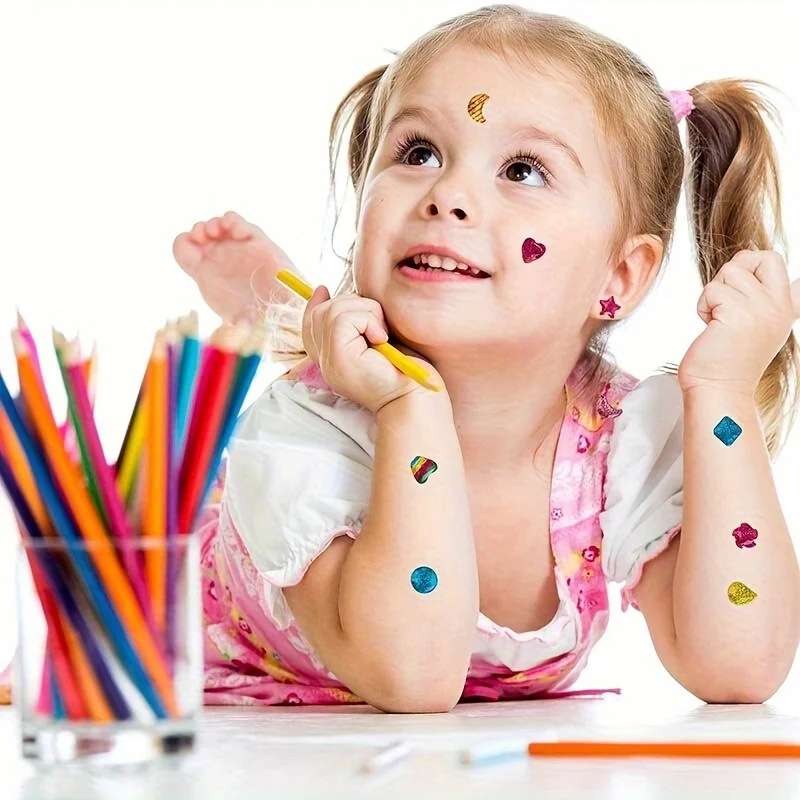 Klebrige Ohrringe, 3D-Edelsteine, Aufkleber, Glitzer-Kristall-Aufkleber, Ohrringe für Mädchen, Nagel-Ohrring, Prinzessin, Make-up, Spielzeug, Geschenk, 2 Stück – Detail 2