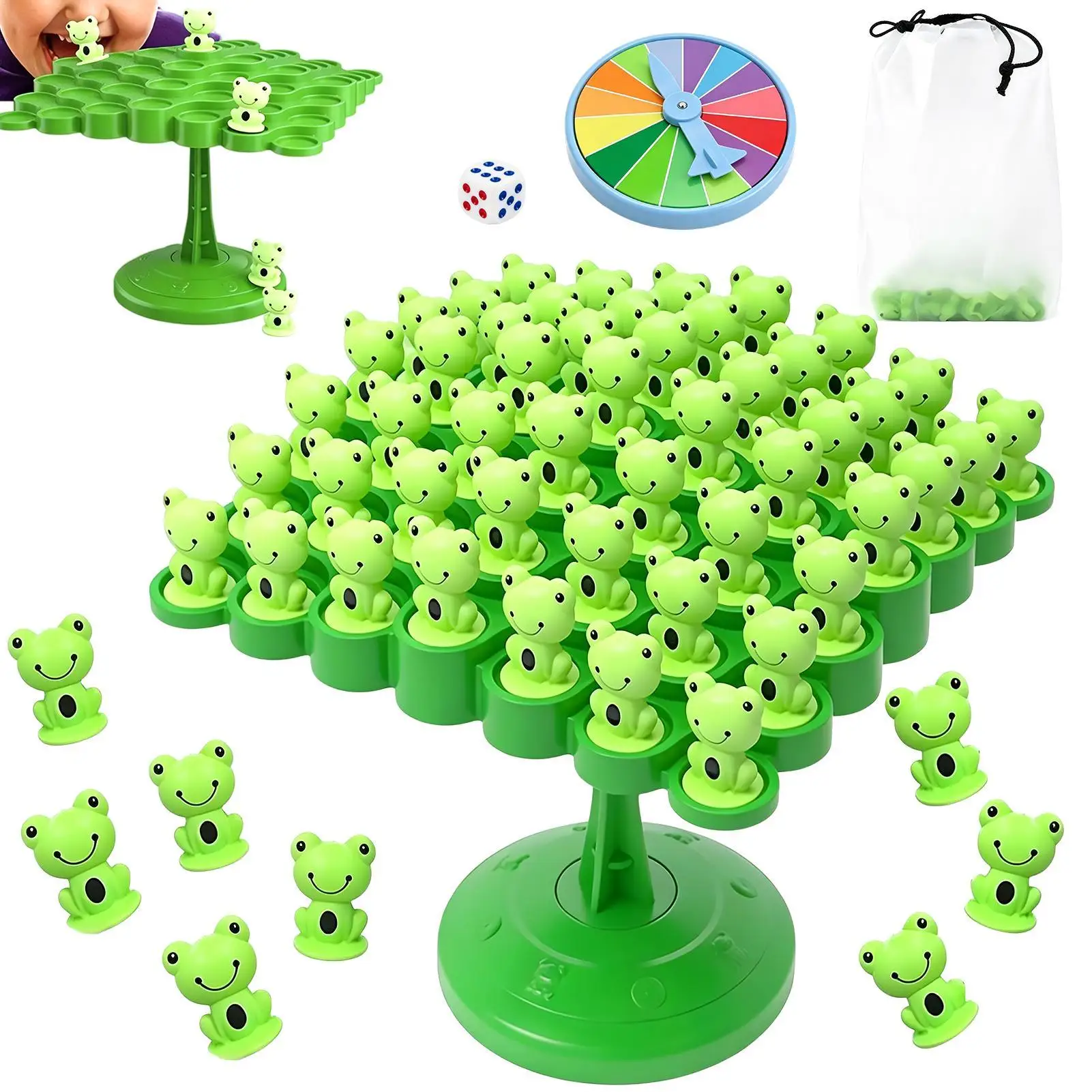 Kids Frog Balance Tree Board Game, 2-Player Parent-Child Interactive Funny Tabletop Toy, Hand-Eye Coordination&Patience Building