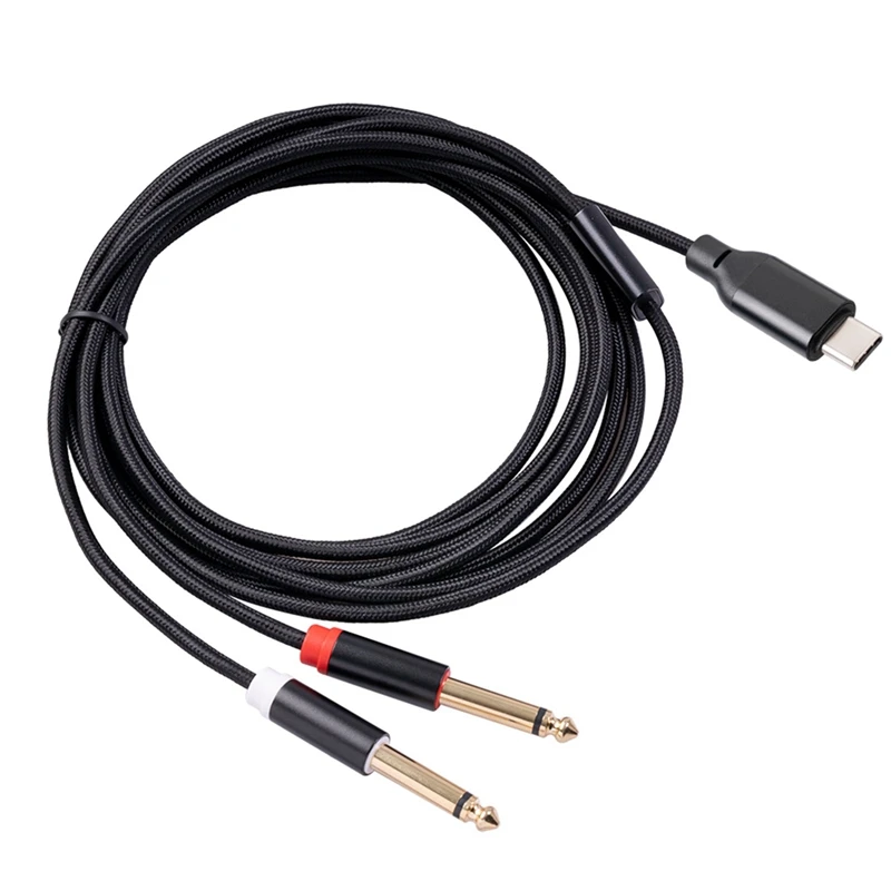 2X USB C To Dual 6.35Mm Audio Stereo Cable Type C To Dual 6.35Mm Audio Cord For Smartphone Multimedia Speakers