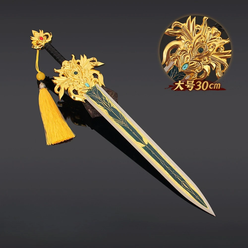 30 سنتيمتر الاستثمار من الآلهة لوان يطير السيف سلاح نموذج سبيكة لعبة جمع الدعائم حلية لعبة الطرفية سيف ساموراي هدية