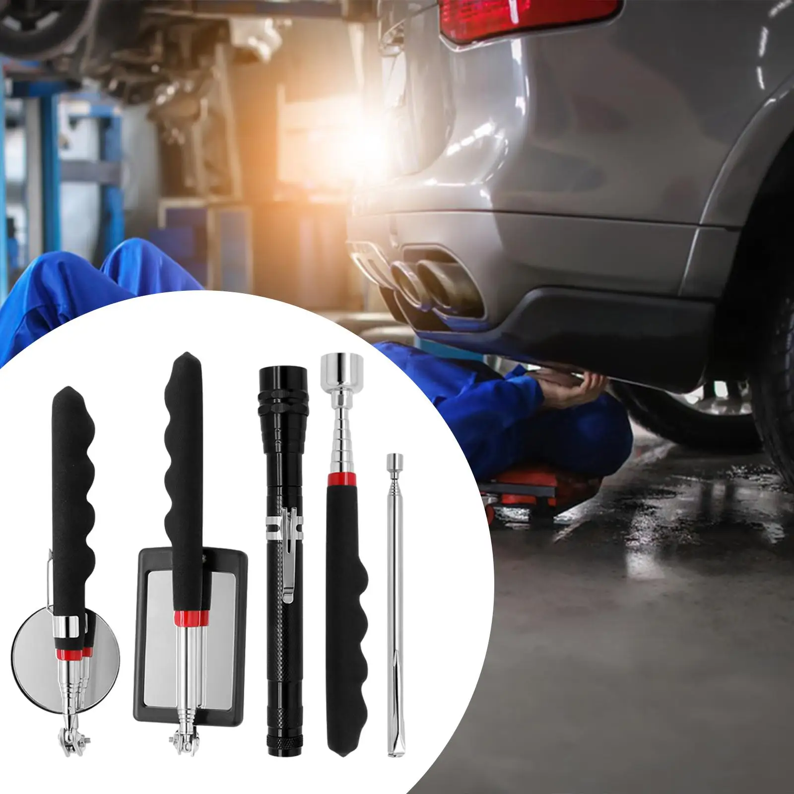 

5Pcs Magnetic Telescoping Pick up Tool Kit for Car Repair Pickup Dead Angle