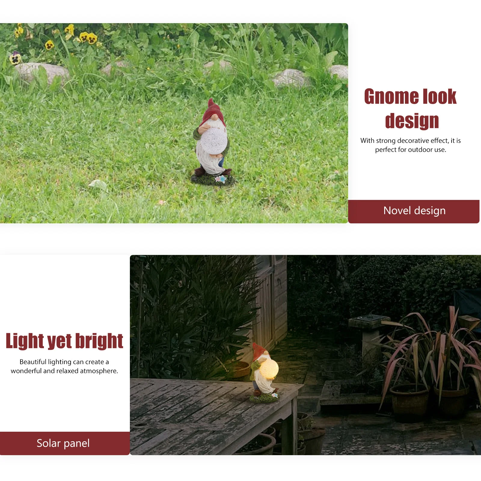 

Solar Gnome Light Resin Garden Decor Outdoor Landscape Ornament Solar-Powered Lamp For Yard Patio Gnome Garden Solar Light Decor