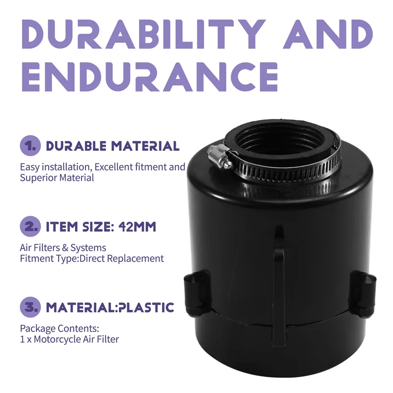 

AU05 -Dirt Bike Pit 110-250CC 42Mm Air Filter For Scooter Moped Karting 4-Wheel ATV Motorcycle