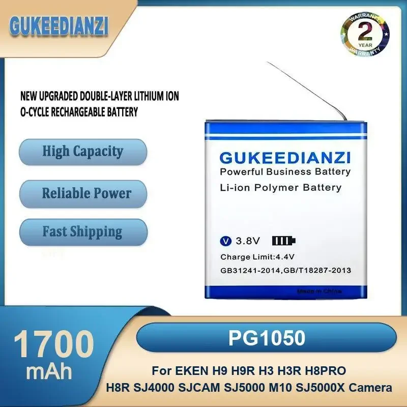 

PG1050 1700mAh High Capacity Sports Camera Battery For EKEN H9 H9R H3 H3R H8PRO H8R SJ4000 SJCAM SJ5000 M10 SJ5000X Camera
