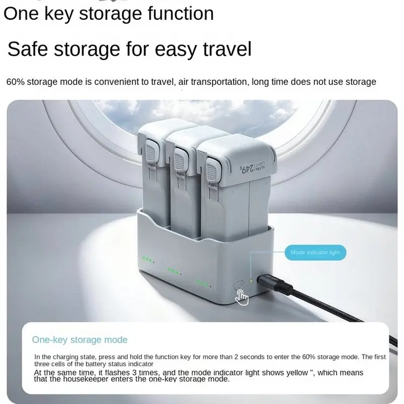 Charging Hub For DJI Lito X1 3 Battery Bidirectional Three Ways 65W Charger-Y41A