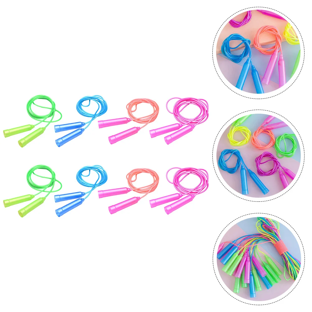 

8pcs Jumping Ropes Adjustable Length Plastic Handle Kids Lightweight Cardio Fitness Tool Outdoor Sports