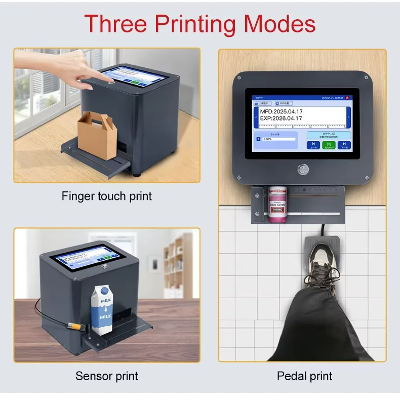 DJ127 Настольный статический струйный принтер Машина для кодирования даты производства Маленькая автоматическая настольная имитация лазерного QR-кода Печатный код