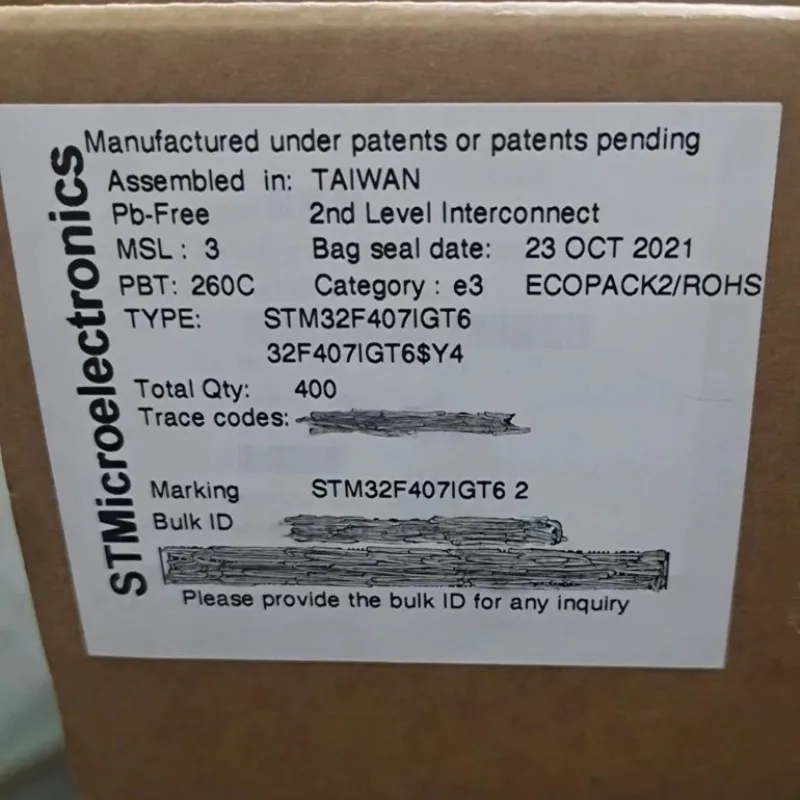 New Original STM32F407IGT6 STM32F407ZGT6 STM32F407ZET6 LQFP176 LQFP144 Microcontroller Chipset