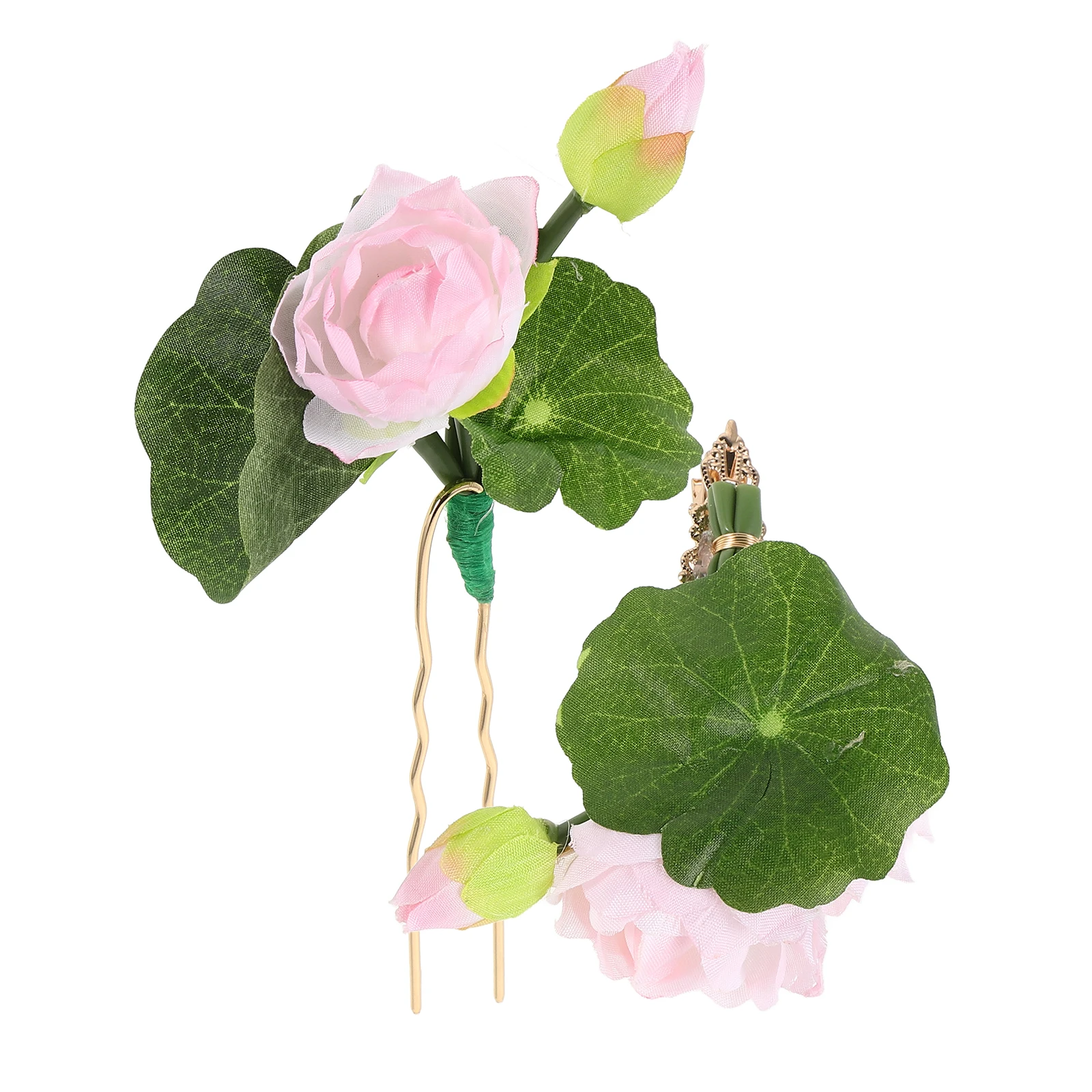 

1 set Lotus Flower Hairpins Ancient Design Hanfu Style Clips Elegant Accessories Long Lasting Colors Superior Details