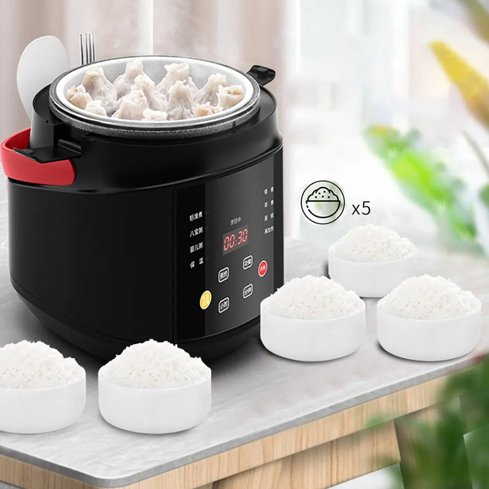 Panela de arroz doméstica para carro, 2l, acampamento, multifogão, portátil, tanque interno removível, panela de arroz, riz cuiseur