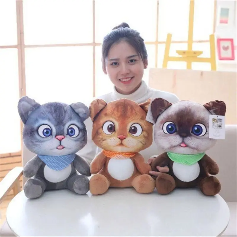 95AE 20cm Plush Stuffed Toy with Sitting Posture Face Nursery Room Supply