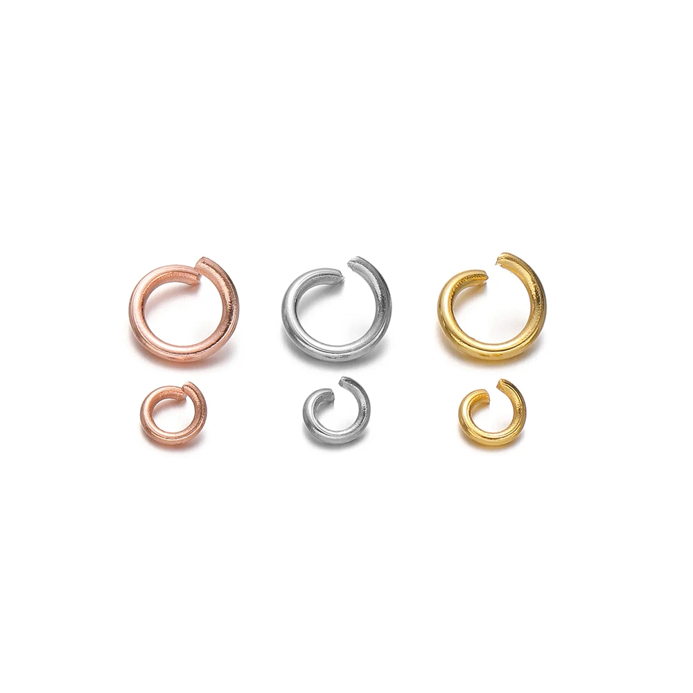 100Pcs/lot Jump Rings Connectors Stainless Steel Open Jump Rings Single Loops for Jewelry Making DIY Bracelets Necklaces Crafts