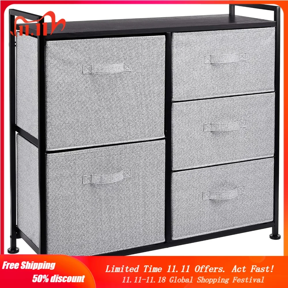 

Fabric 5-Drawer Storage Organizer Unit for Closet