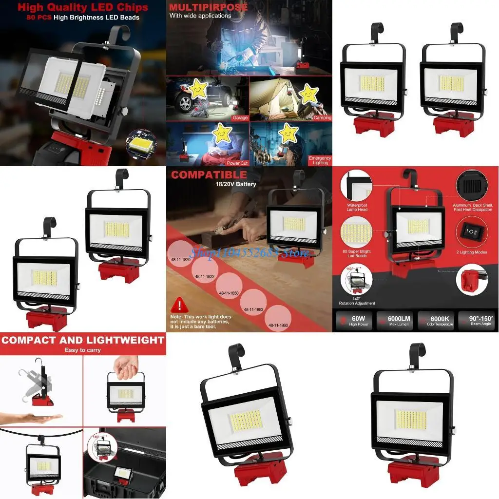 Y6GD Portable and Multi Functional Rechargeable LED Light for Camping Work Repairs