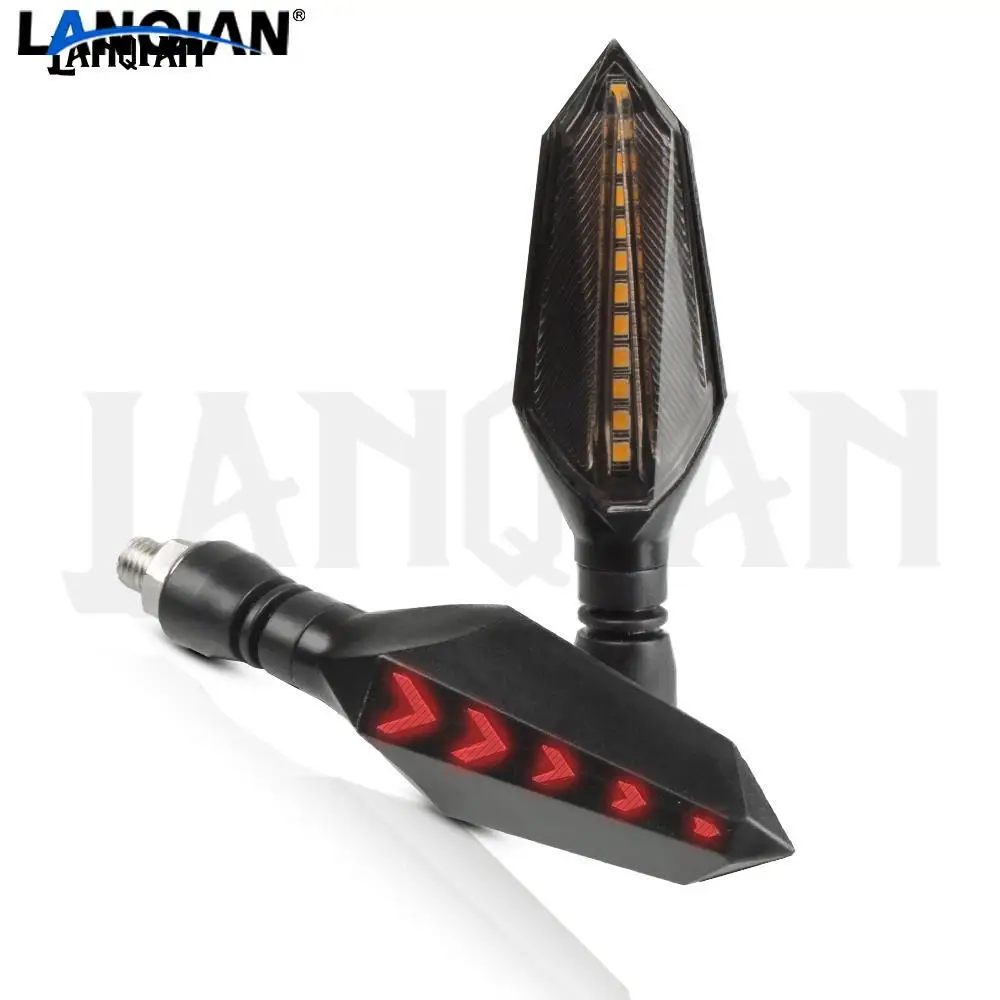 Universal Motorcycle Turn Signal Flowing Water Flashing Led Light Tail Light For Kawasaki versys 650 For Suzuki For Honda cb650f