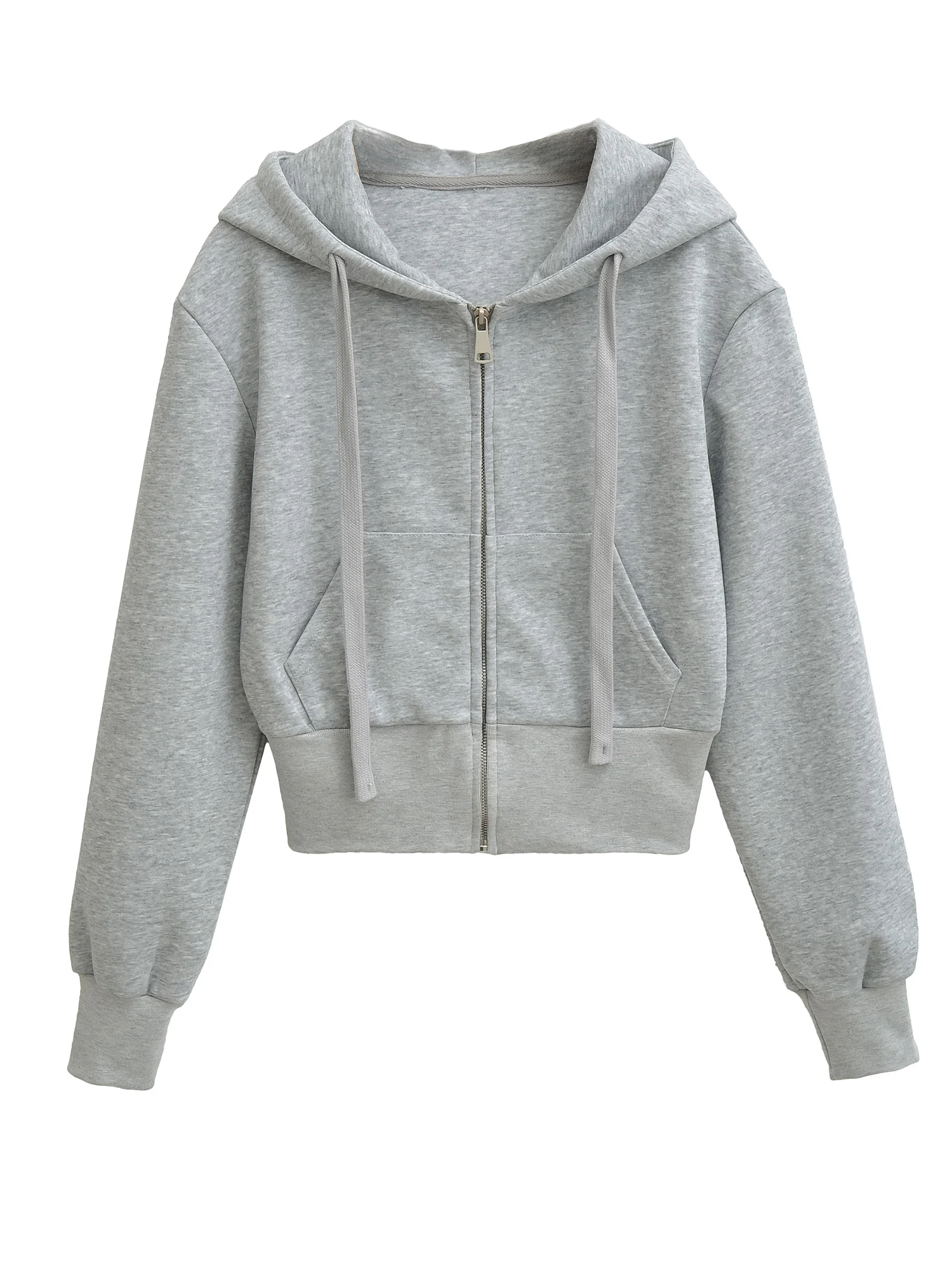 

American Retro Spor Hooded Zipper Sweatirt Women's ort Loose Versatile ey Hat irt Jaet Casual Commute Sle