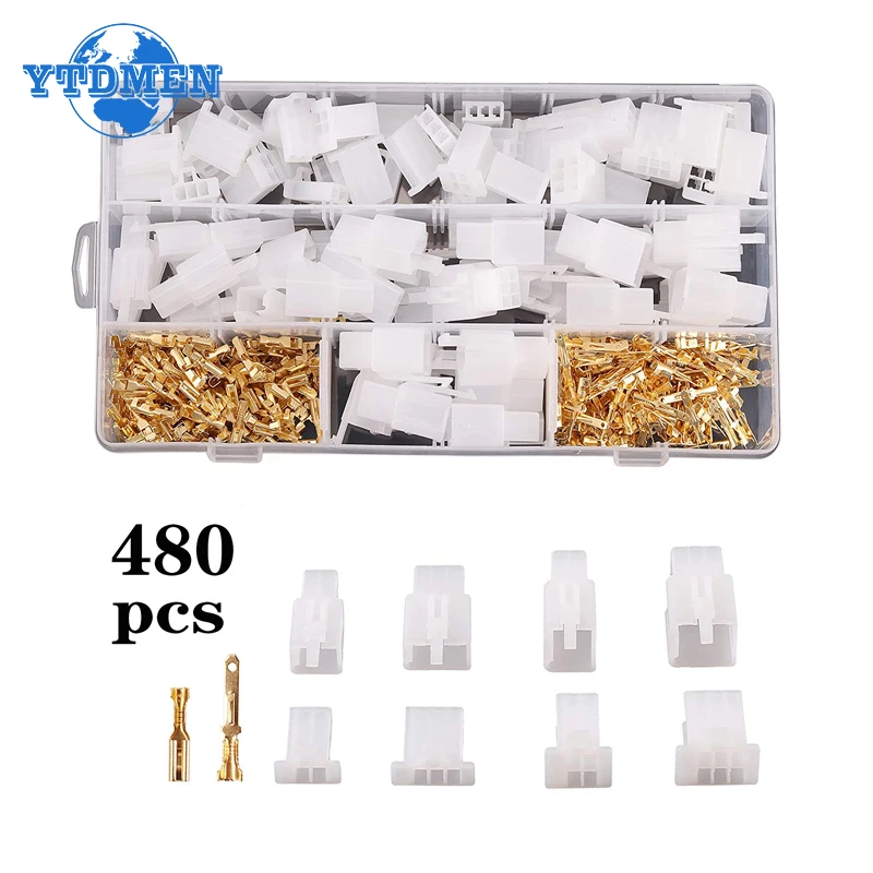 480pcs Connectors Car 2 3 4 6 Pin Male Female Terminals Automotive 2.8 Plug Kit Wire Connector Terminal