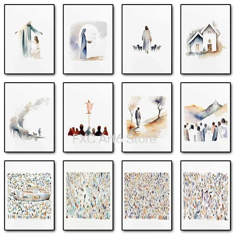 1PC frameless Jesus Christian Posters and Prints Christ Bible Faith Canvas Painting Modern Wall Art Picture for Living Room Home