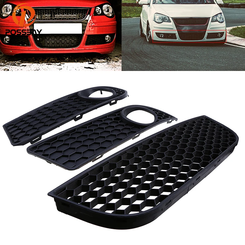Osłona światła przeciwmgielnego samochodu Dolna kratka zderzaka Lampa przeciwmgielna Kratki wentylacyjne do VW Polo MK4 9N3 2005 2006 2007 2008 2009 Facelift