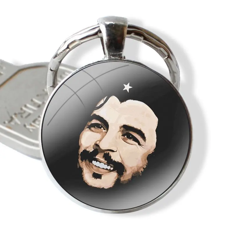 che guevara Smoking Che Guevara Cigar 25mm Glass Cabohcon Keychain Key Rings for Women Men Jewelry Gift