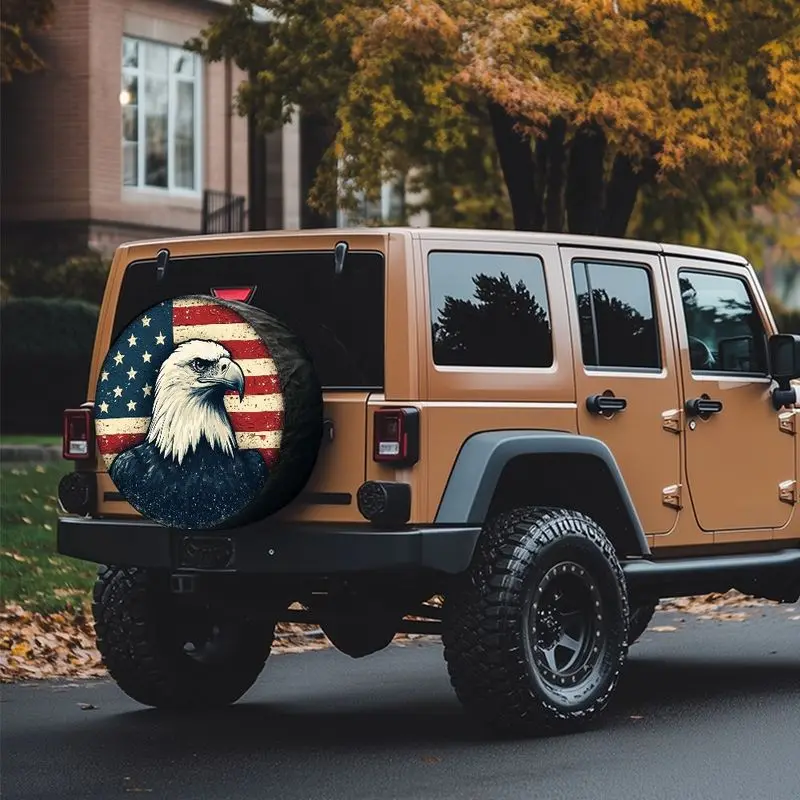 

Чехол для запасного колеса автомобиля — дизайн со звездами и полосками, прочный полиэстер, простая установка, всесезонная защита, классический стиль A, Т