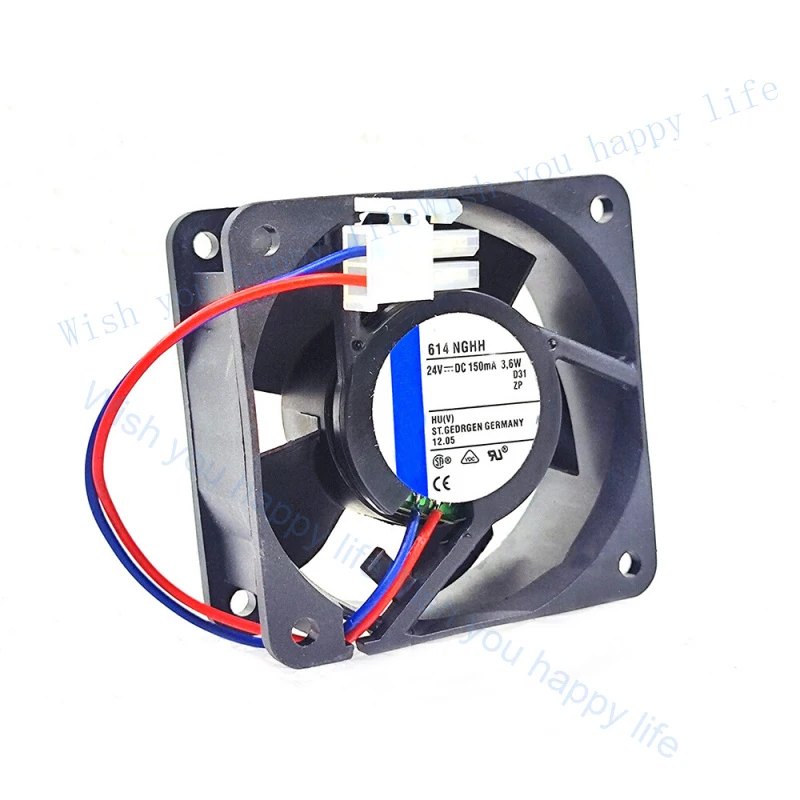 LL  for EBMPAP 614NGHH Axial Fan 24VDC 3.6W 150mA 60*60*25MM 2wire Cabinet Cooling Fan