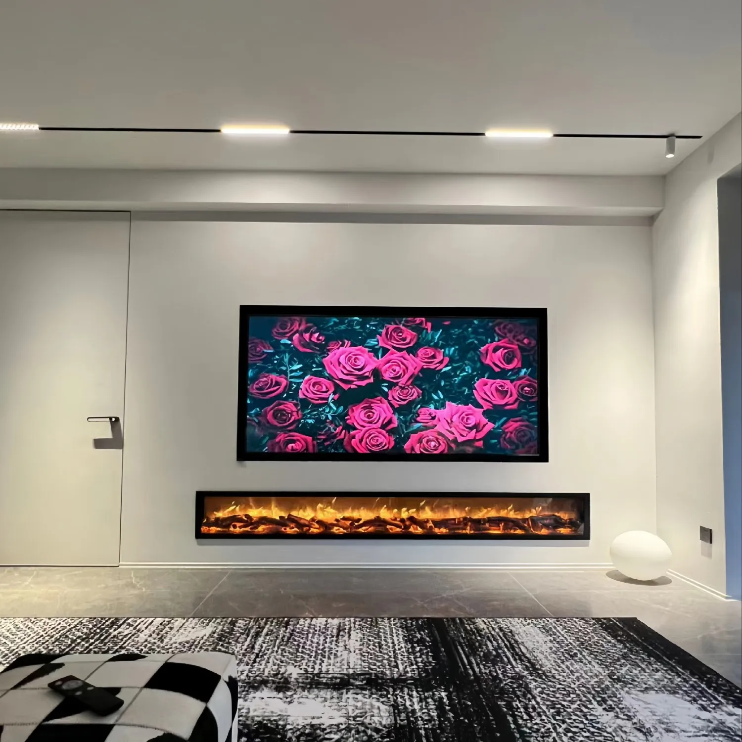 【ساخن】مدفأة كهربائية حديثة ثلاثية الأبعاد مثبتة على الحائط للاستخدام الداخلي، مواقد زخرفية لحرق الخشب المدمج