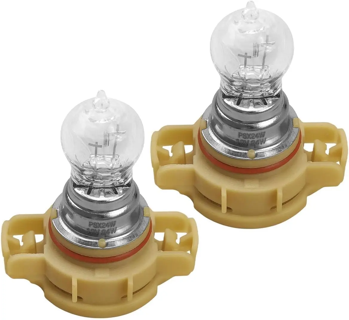 

PSX24W 2504 4300K Светодиодные противотуманные фары 12 В 24 Вт Желтые автомобильные галогенные лампы дневных ходовых огней Автомобильные прозрачные стеклянные лампы, 2 шт.