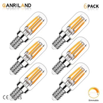 Ganriland-밝기 조절 T20 관형 램프 에디슨 LED 필라멘트 야간 전구 5 개, 1W 2200K E12 E14 110V 220V 장식 펜던트 조명 