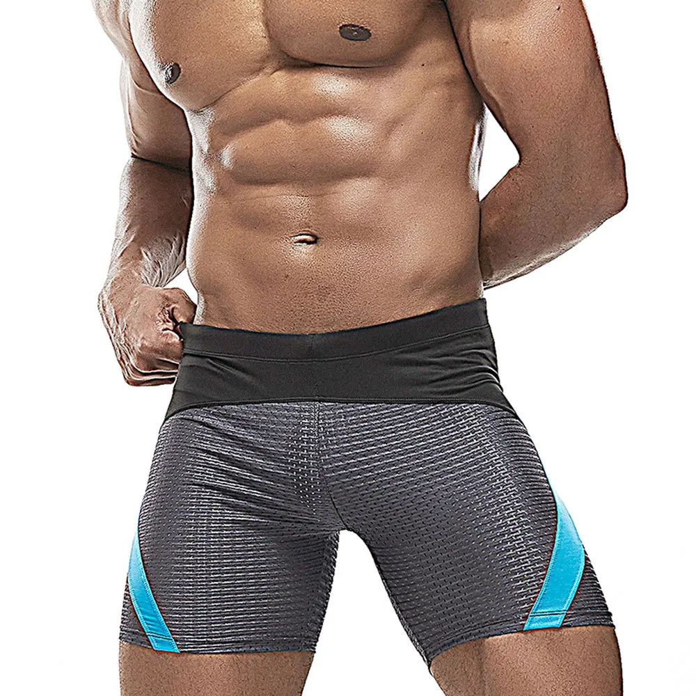 High Quality Spliced Mesh Swimming Trunks for Men Quick Drying Professional Competition Swimming Trunks Surfing beach shorts