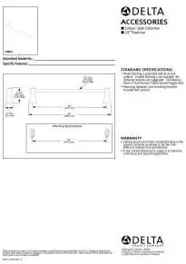 DELTA FAUCET 73824-CZ Lahara Wall Mounted 24 in. Towel Bar in Champagne Bronze